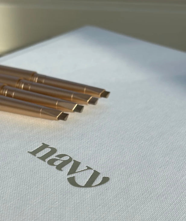 Marineblauwe wenkbrauwpotlood